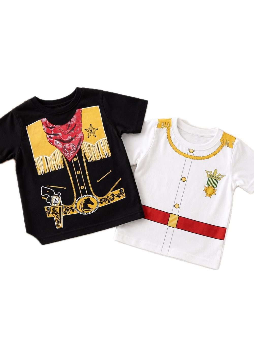 2T Dress Up Tee Bundle Cowboy & Prince Graphic Costume Shirts